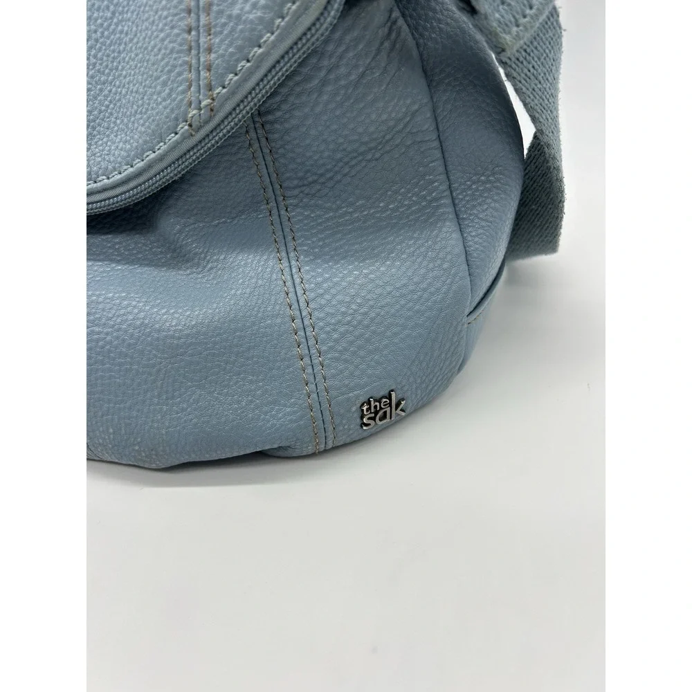 The Sak Deena Flap Crossbody Bag‎ Leather  Blue Boho Slouchy Messenger